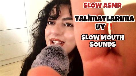 Türkçe ASMR Talimatlarımla Uykuya Dal Yavaş Ağız Sesleri ve