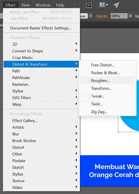 Membuat Efek Roughen Pada Objek Di Adobe Illustrator Indah 081623 02