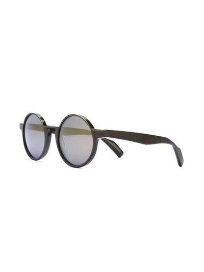 Yohji Yamamoto Round Framed Sunglasses Black Modesens