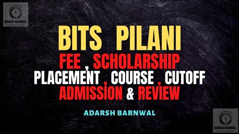 Bits Pilani Admission Cutoff Placement Campus Courses Fees