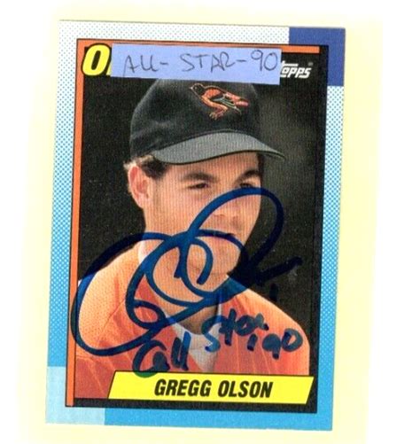 Autographed Gregg Olson All Star Orioles Topps Signed Ebay