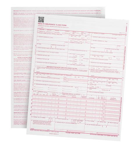 Cms 1500 Medical Health Insurance Claim Forms By