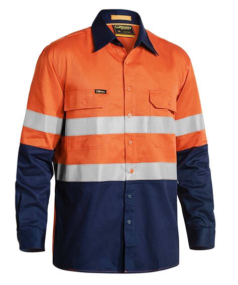 Hi Vis Long Sleeve Two Tone Cool Vent Shirt Reflective Tape