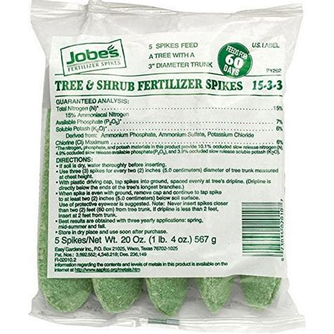 Jobe S 02010 Fertilizer Spikes Tree And Shrub 5 Count