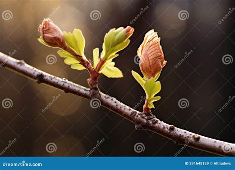 A Bud Sprouting On A Tree Branch Stock Image Image Of Plant Nature 291645139