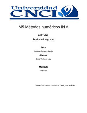 Métodos numéricos actividad 2 Métodos numéricos Actividad 2