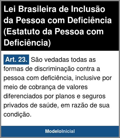 Artigo 23 Lei Brasileira De Inclusão Da Pessoa Com Deficiência