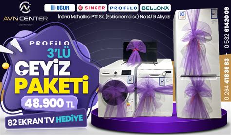 Akyazı AVN center da 3 lü çeyiz paketi Akyazı Haber Akyazı nın Bir