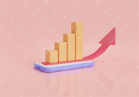 Balkendiagramm Mit Pfeil Nach Oben Symbol Auf Dem Handy Datenanalysekonzept Wachsendes