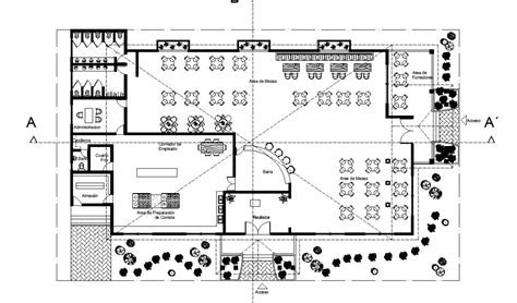 Restaurant With Dining Area Autocad Drawing Dwg File Cadbull D