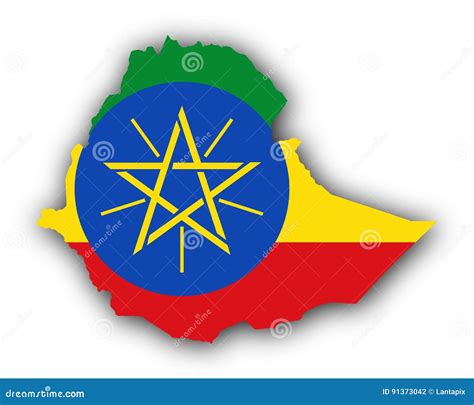 Map And Flag Of Ethiopia Stock Vector Illustration Of National