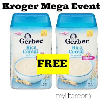 Kroger Mega Event: FREE Gerber Baby Cereal - MyLitter - One Deal At A Time