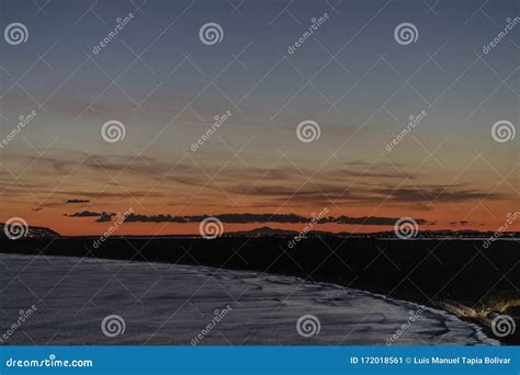 Feniglia Beach At Dusk Stock Image Image Of Orange