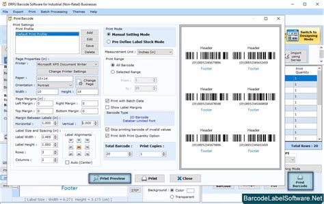 Screenshots of Barcode Software for Industrial Business helps users to ...