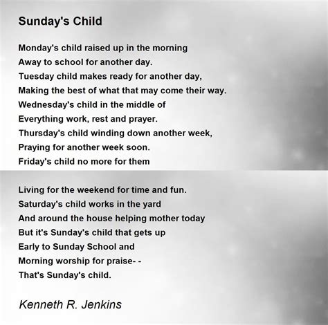 Sunday's Child - Sunday's Child Poem by Kenneth R Jenkins