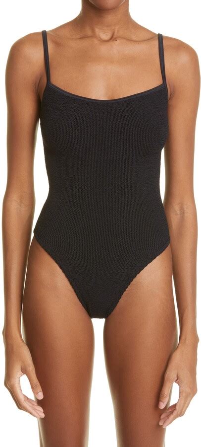 Hunza G Pamela Crinkle One Piece Swimsuit Shopstyle