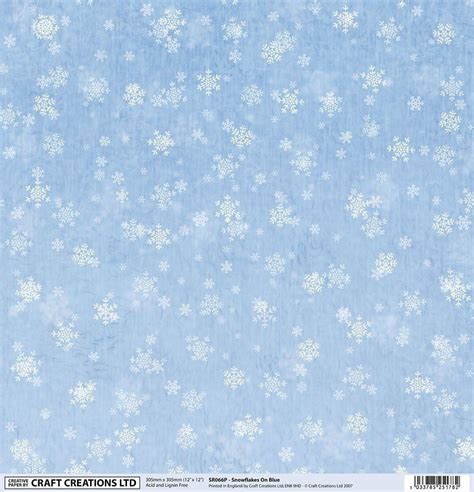 5 Sheets 12 X 12 Christmas Snowflakes On Blue Craft Creations