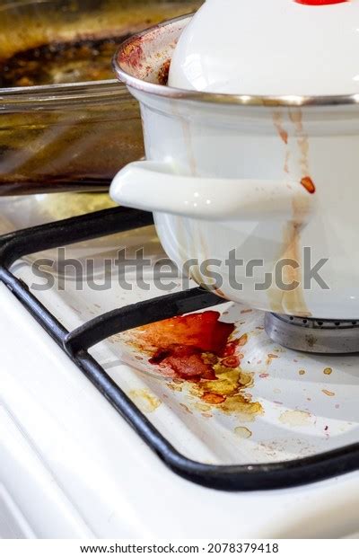 Dirty Gas Stove Stained While Cooking Stock Photo Shutterstock