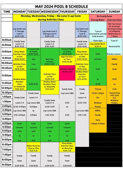 Pool Schedule – Greater Scranton YMCA