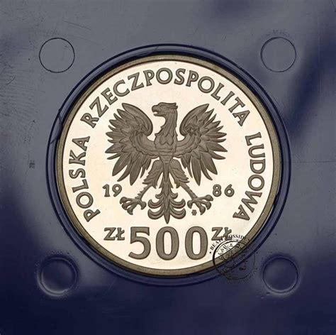 Polska PRL 500 złotych 1986 Łokietek st L archiwum niemczyk pl