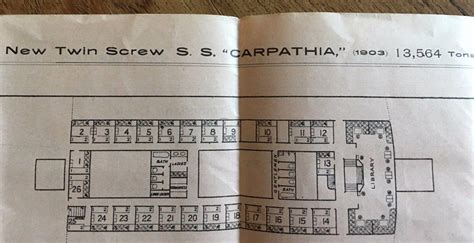 Cunard Line Brochure Deck Plans Incl S S Carpathia Titanic S