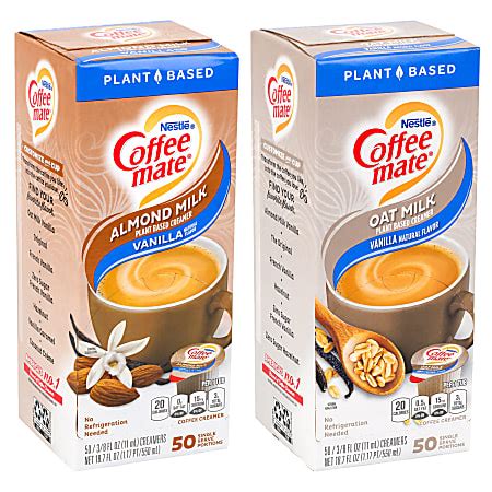 Coffee Mate Vanilla Almond Milk Oat Milk Creamer Variety Pack 11 ML 50