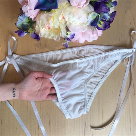 Satin Ribbon Tie Side Sheer White Mesh Bikini Style Panties Etsy UK