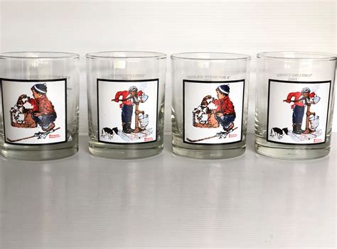 Vintage Norman Rockwell Winter Scenes Glasses Arby S Collector S