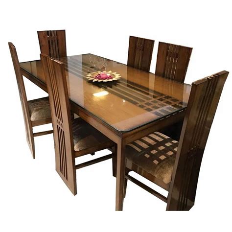 6 Seater Teak Wood Dining Table Set At 26000 Set In Kolkata ID