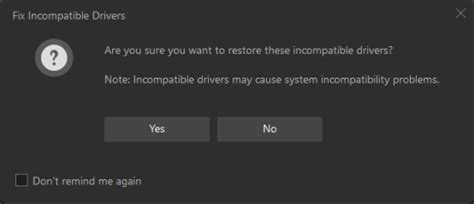 incompatible drivers