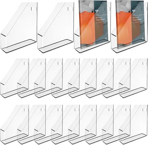 Amazon 20 PCS Acrylic Magazine File Holder With Handle Clear