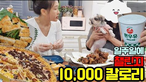 일주일에 만칼로리 다이어트🍕10000칼로리 챌린지 먹방 브이로그♡더보기란 먹은거 칼로리표 Youtube