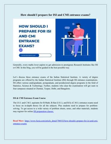 How Should I Prepare For Isi And Cmi Entrance Exams By Sciastra Issuu