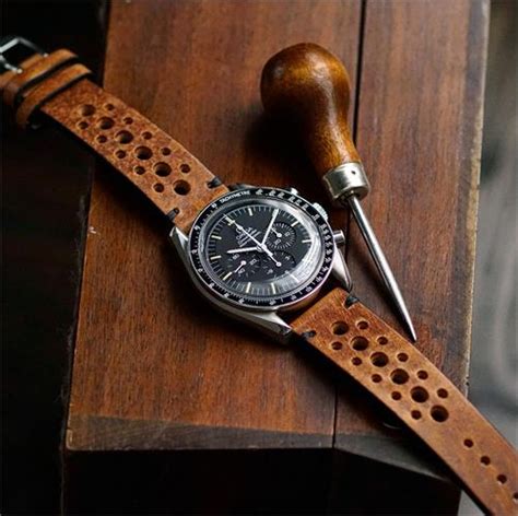 Mm Oak Classic Vintage Racing Leather Watch Strap B R Bands