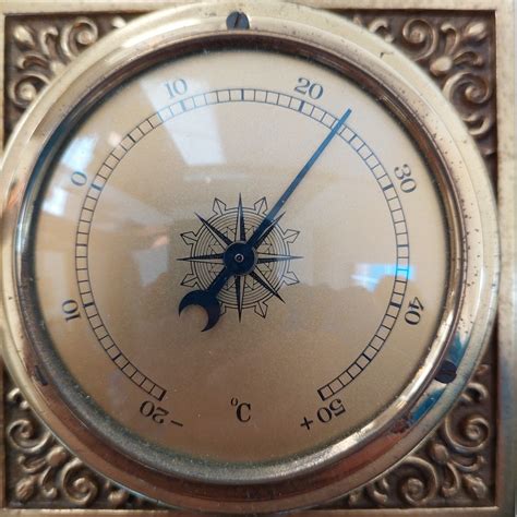 Vintage Nautical Golden Brass Meteorologist Station Barometer