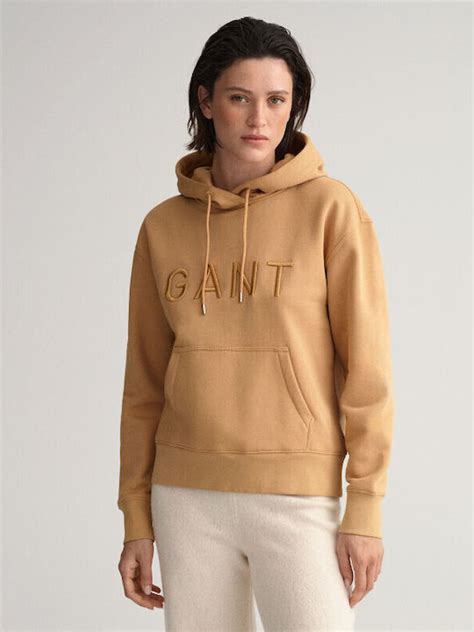 Gant Womens Hooded Sweatshirt Beige 4203671 258 Skroutzcy