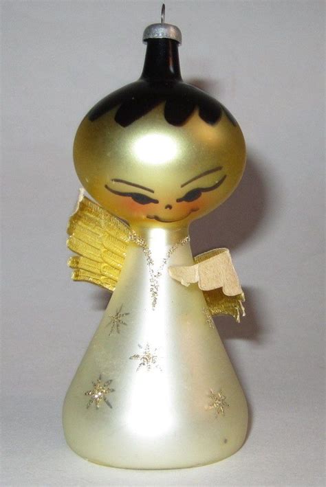 Vtg Italian Art Blown Mercury Glass Angel Xmas Ornament Paper Wings De Carlini Ebay