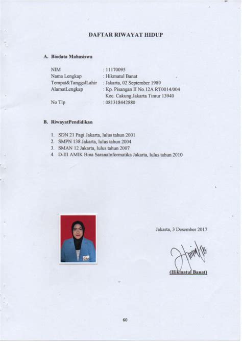 Pdf Davtar Riwayat Hidup A Biodata Mahasiswa Nama Filedavtar