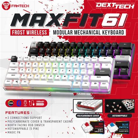 Promo Fantech Maxfit Mk Frost Wireless Rgb Hotswap Mechanical