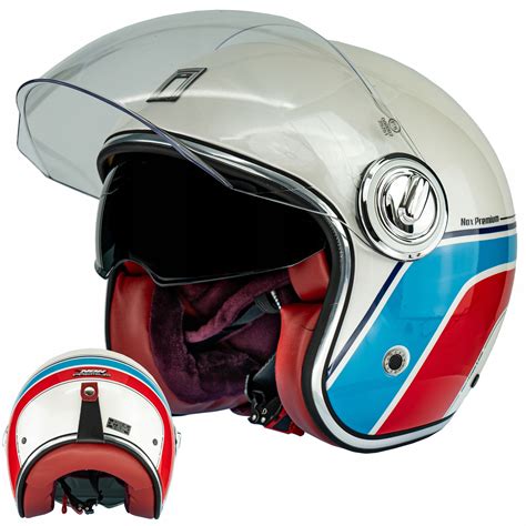 ELEGANCKI NEO RETRO HERITAGE KASK MOTOCYKLOWY PREMIUM NOX SZYBA I