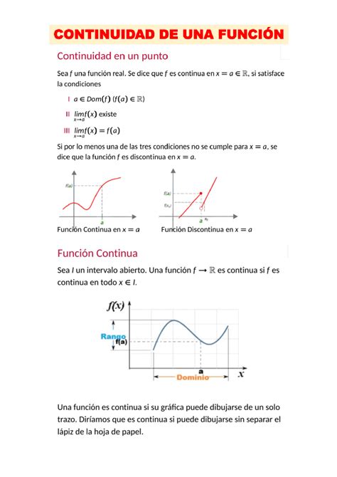 límites y continuidad de funciones Notes de Calcul Docsity