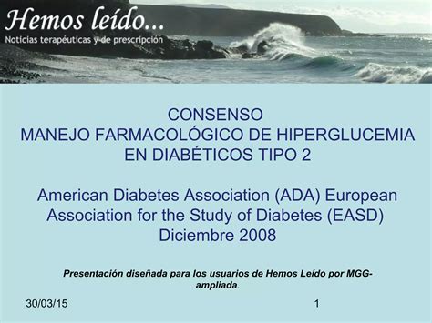 Consenso Ada Easd 2008 Para El Manejo De La Diabetes Tipo 2 Ppt