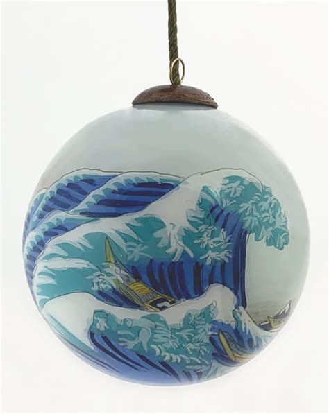 The Great Wave Off Kanagawa Hand Painted Glass Ornament The Best