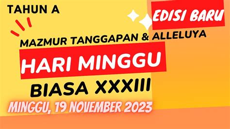 Edisi Baru Minggu November Hari Minggu Biasa Xxxiii Tiga