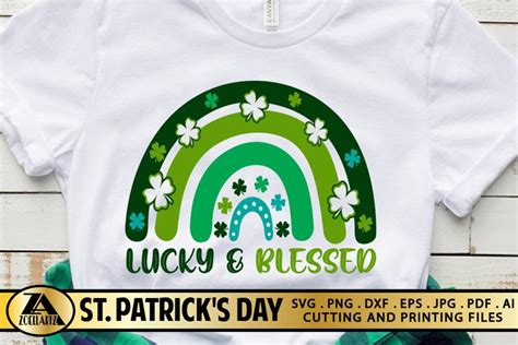 Lucky And Blessed Svg St Patricks Day Rainbow Svg Lucky Svg