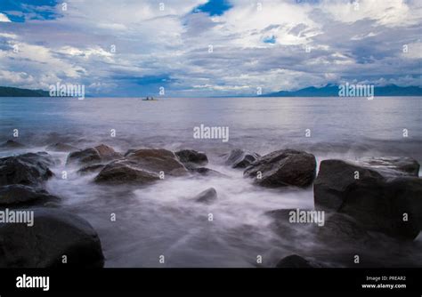 Black Sand Beach Around Sto Domingo Albay Stock Photo Alamy