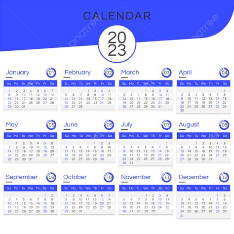 Gambar Kalender Gaya Modern 2023 Dengan Warna Biru Kalender 2023 Images And Photos Finder