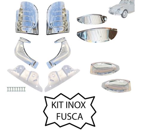 Kit Polainas Fusca inox Concha Maçaneta Pestana Farol