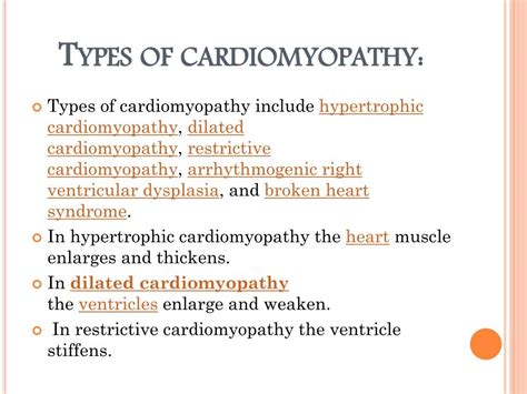 Types Of Cardiomyopathies