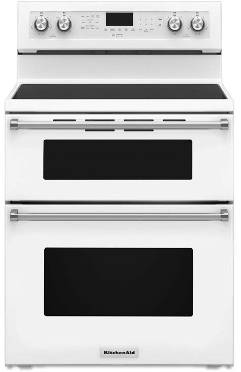 Kitchenaid® 30 Free Standing Electric Double Oven Range Aztec